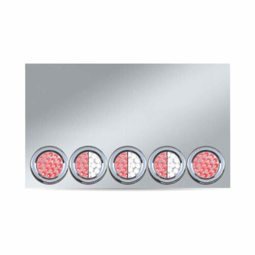 20" Drop Dual LED Rear Center Panel - 4" LEDs (Clear Lens) | 304 Stainless Steel-TU-9022L2