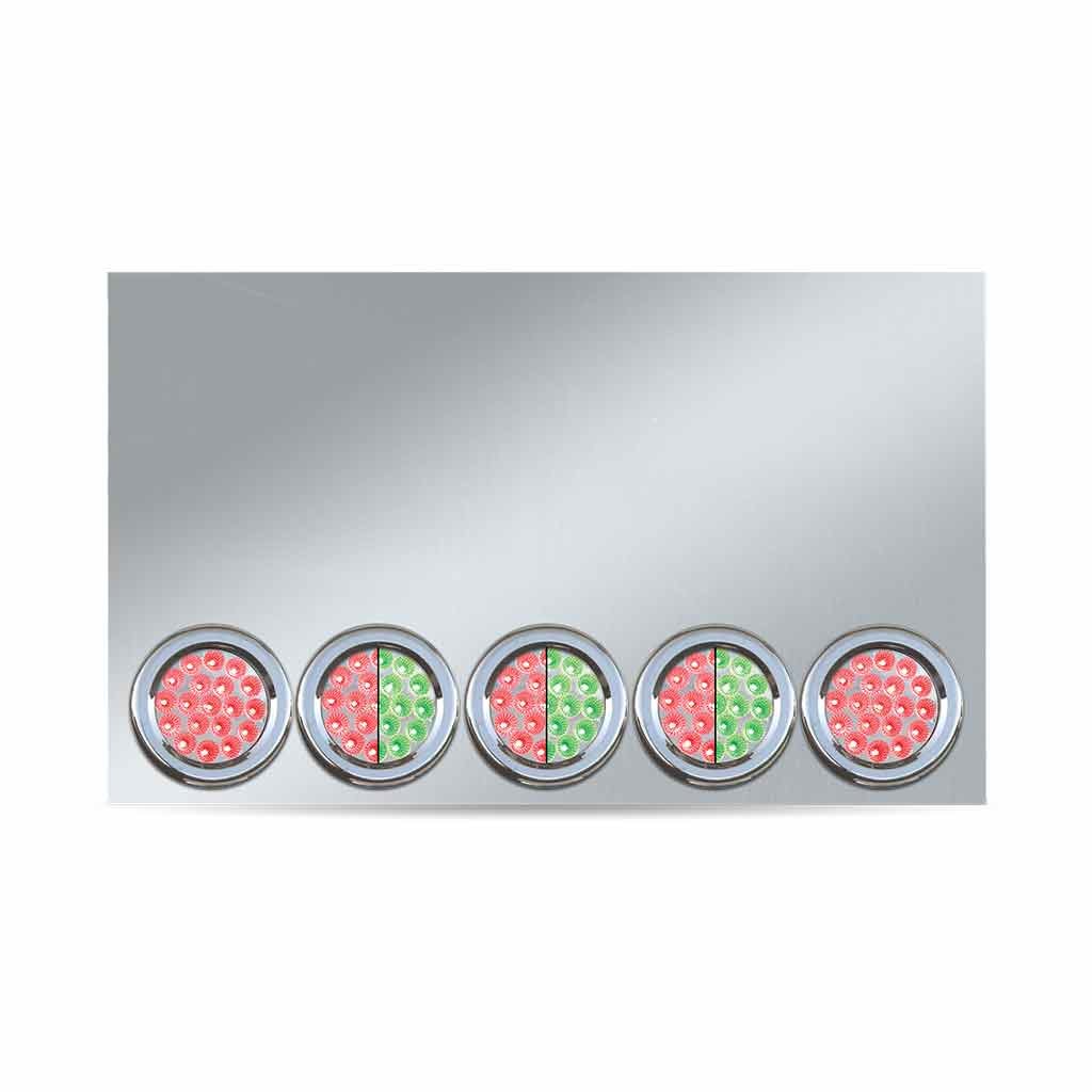 20" Drop Dual LED Rear Center Panel - 4" LEDs (Clear Lens) | 304 Stainless Steel-TU-9022L4