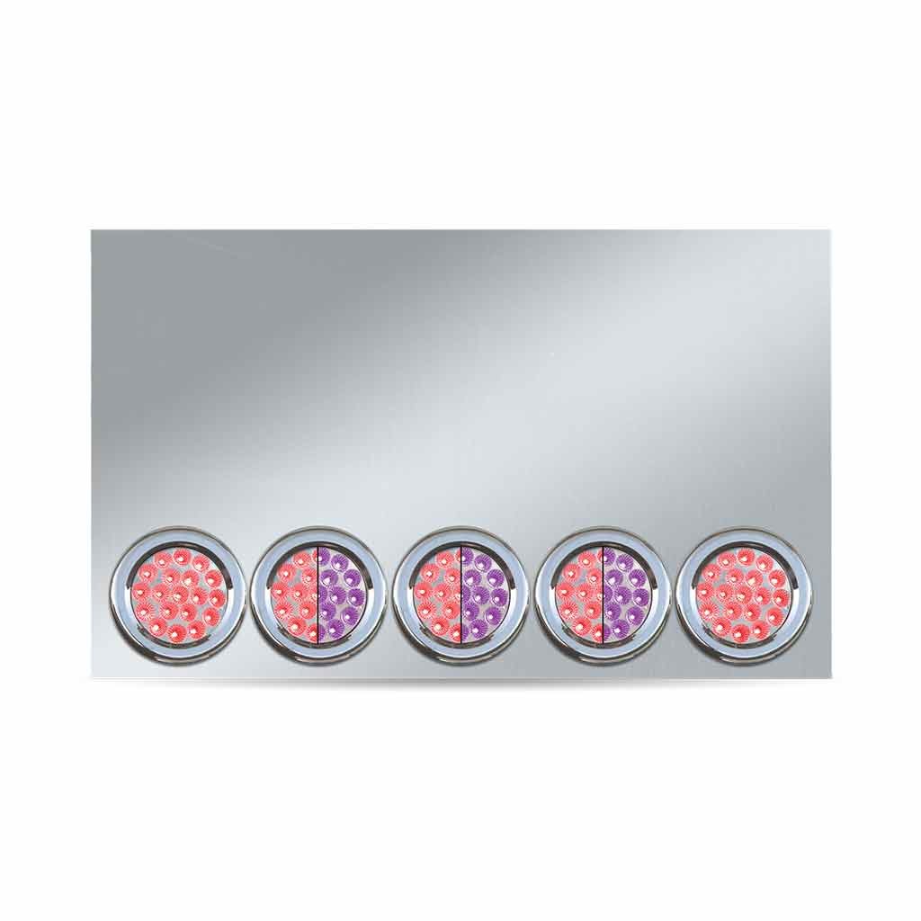 20" Drop Dual LED Rear Center Panel - 4" LEDs (Clear Lens) | 304 Stainless Steel-TU-9022L6