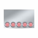 20" Drop Dual LED Rear Center Panel - 4" LEDs (Clear Lens) | 304 Stainless Steel-TU-9022LC