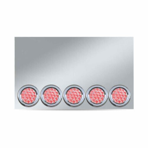 20" Drop Dual LED Rear Center Panel - 4" LEDs (Clear Lens) | 304 Stainless Steel-TU-9022LC