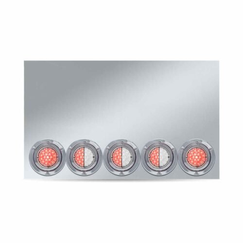 20" Drop Dual LED Rear Center Panel - Watermelon LEDs (Clear Lens) | 304 Stainless Steel-TU-9022LW2
