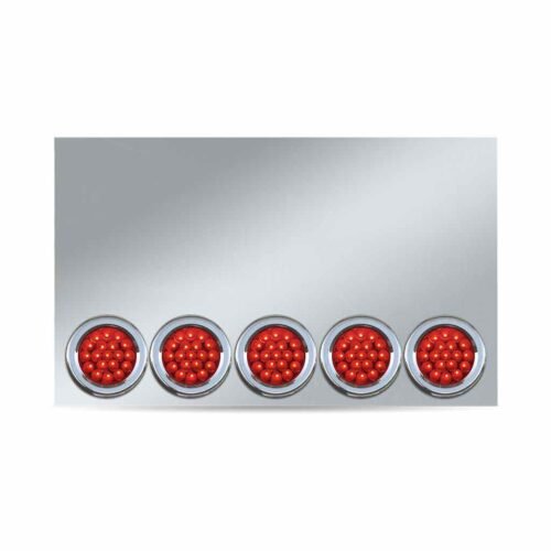 20" Drop LED Rear Center Panel - 4" LEDs (Red Lens) | 304 Stainless Steel-TU-9022L