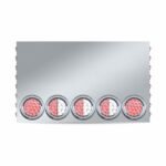 20" Drop Dual LED Rear Center Panel - 4" & 3/4" LEDs (Clear Lens) | 304 Stainless Steel-TU-9023L2