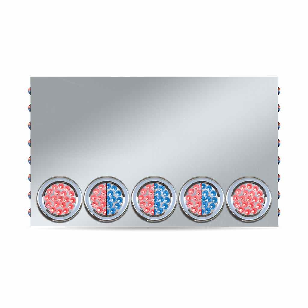 20" Drop Dual LED Rear Center Panel - 4" & 3/4" LEDs (Clear Lens) | 304 Stainless Steel-TU-9023L3