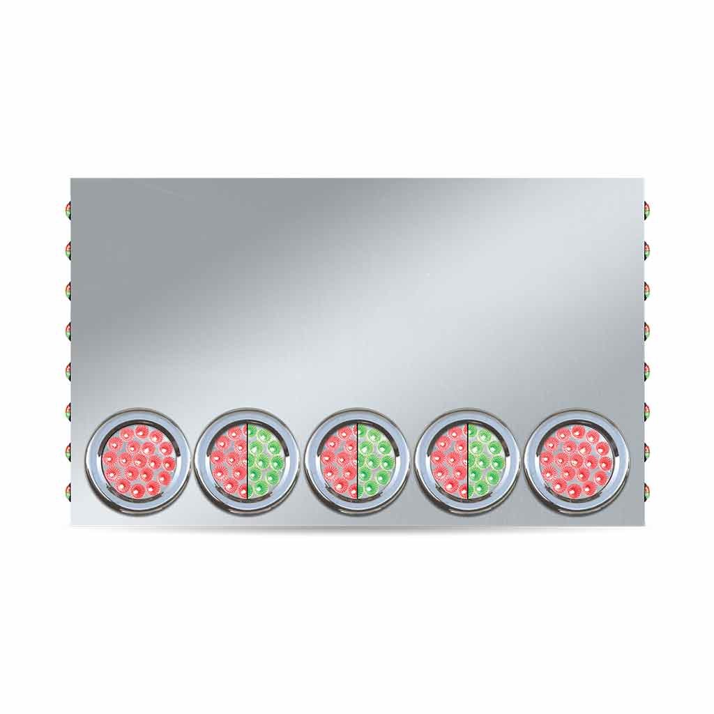 20" Drop Dual LED Rear Center Panel - 4" & 3/4" LEDs (Clear Lens) | 304 Stainless Steel-TU-9023L4