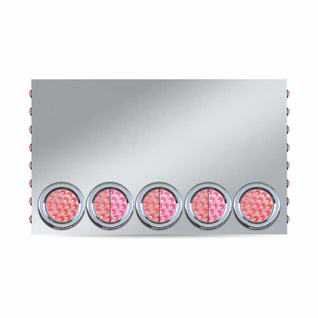 20" Drop Dual LED Rear Center Panel - 4" & 3/4" LEDs (Clear Lens) | 304 Stainless Steel-TU-9023L5