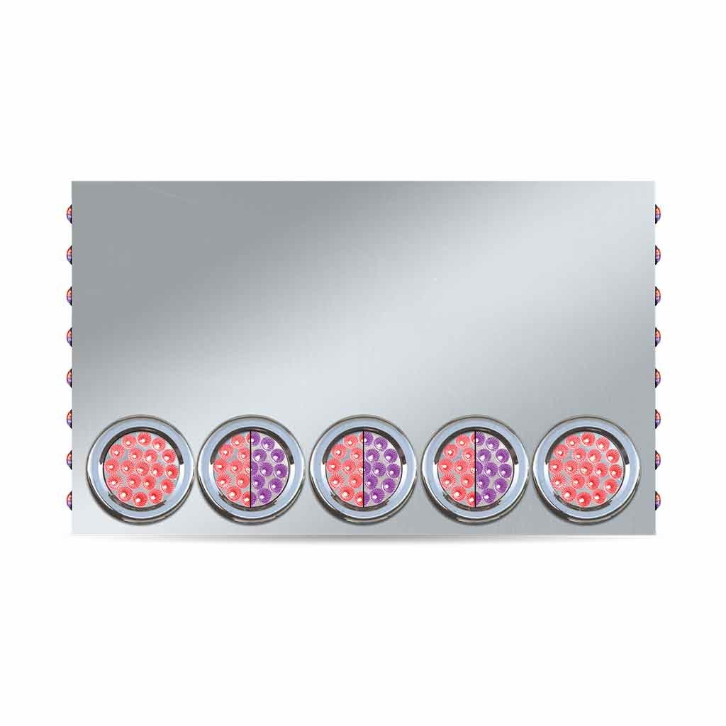 20" Drop Dual LED Rear Center Panel - 4" & 3/4" LEDs (Clear Lens) | 304 Stainless Steel-TU-9023L6