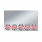 20" Drop LED Rear Center Panel - 4" & 3/4" LEDs (Clear Lens) | 304 Stainless Steel-TU-9023LC
