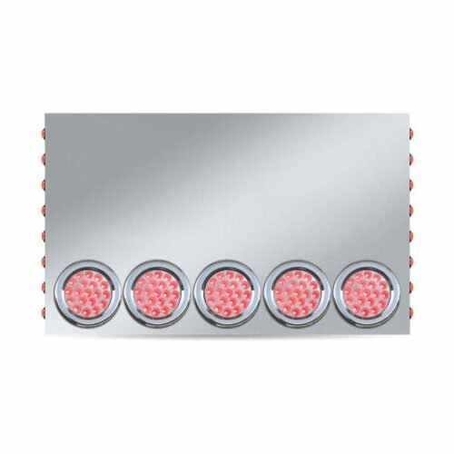20" Drop LED Rear Center Panel - 4" & 3/4" LEDs (Clear Lens) | 304 Stainless Steel-TU-9023LC