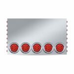 20" Drop LED Rear Center Panel - 4" & 3/4" LEDs (Red Lens) | 304 Stainless Steel-TU-9023L