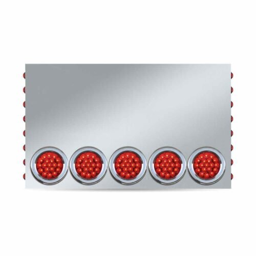 20" Drop LED Rear Center Panel - 4" & 3/4" LEDs (Red Lens) | 304 Stainless Steel-TU-9023L