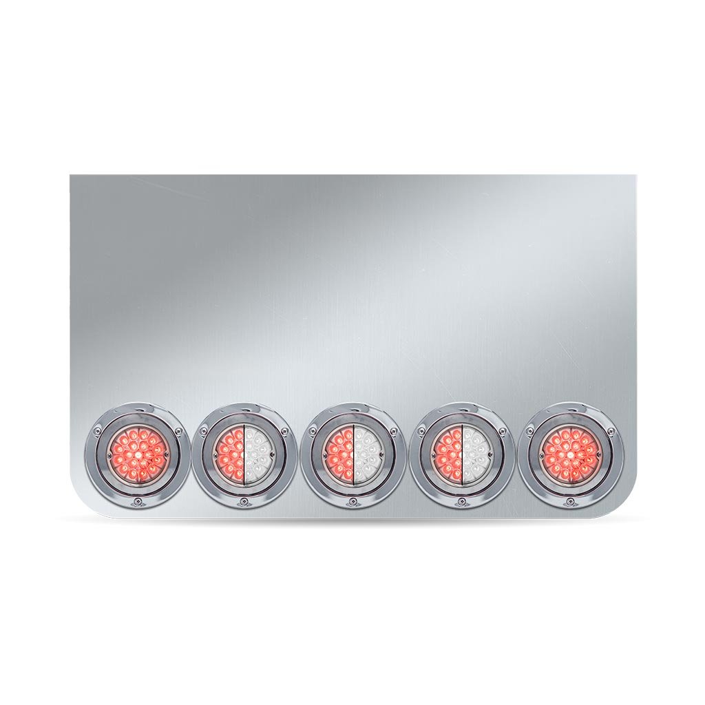 20" Drop Dual LED Rear Center Panel with Rounded Bottom - Star-Burst Watermelon LEDs (Clear Lens)-TU-9024LW2