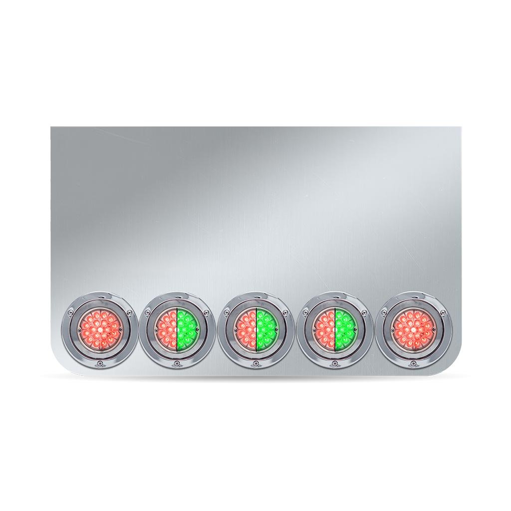 20" Drop Dual LED Rear Center Panel with Rounded Bottom - Star-Burst Watermelon LEDs (Clear Lens)-TU-9024LW4
