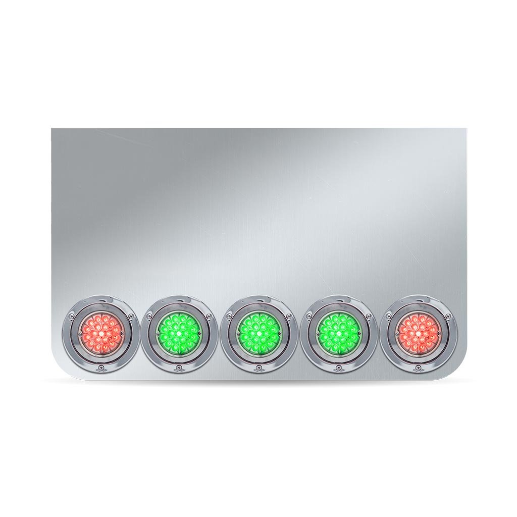 TU-9024LW4_FRONT_FUNC2 20" Drop Dual LED Rear Center Panel with Rounded Bottom - Star-Burst Watermelon LEDs (Clear Lens) - Image 5