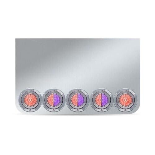 20" Drop Dual LED Rear Center Panel with Rounded Bottom - Star-Burst Watermelon LEDs (Clear Lens)-TU-9024LW6