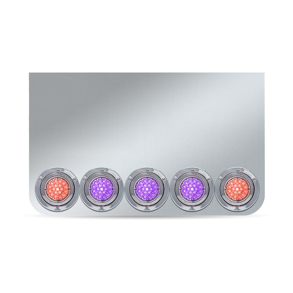 TU-9024LW6_FRONT_FUNC2 20" Drop Dual LED Rear Center Panel with Rounded Bottom - Star-Burst Watermelon LEDs (Clear Lens) - Image 5