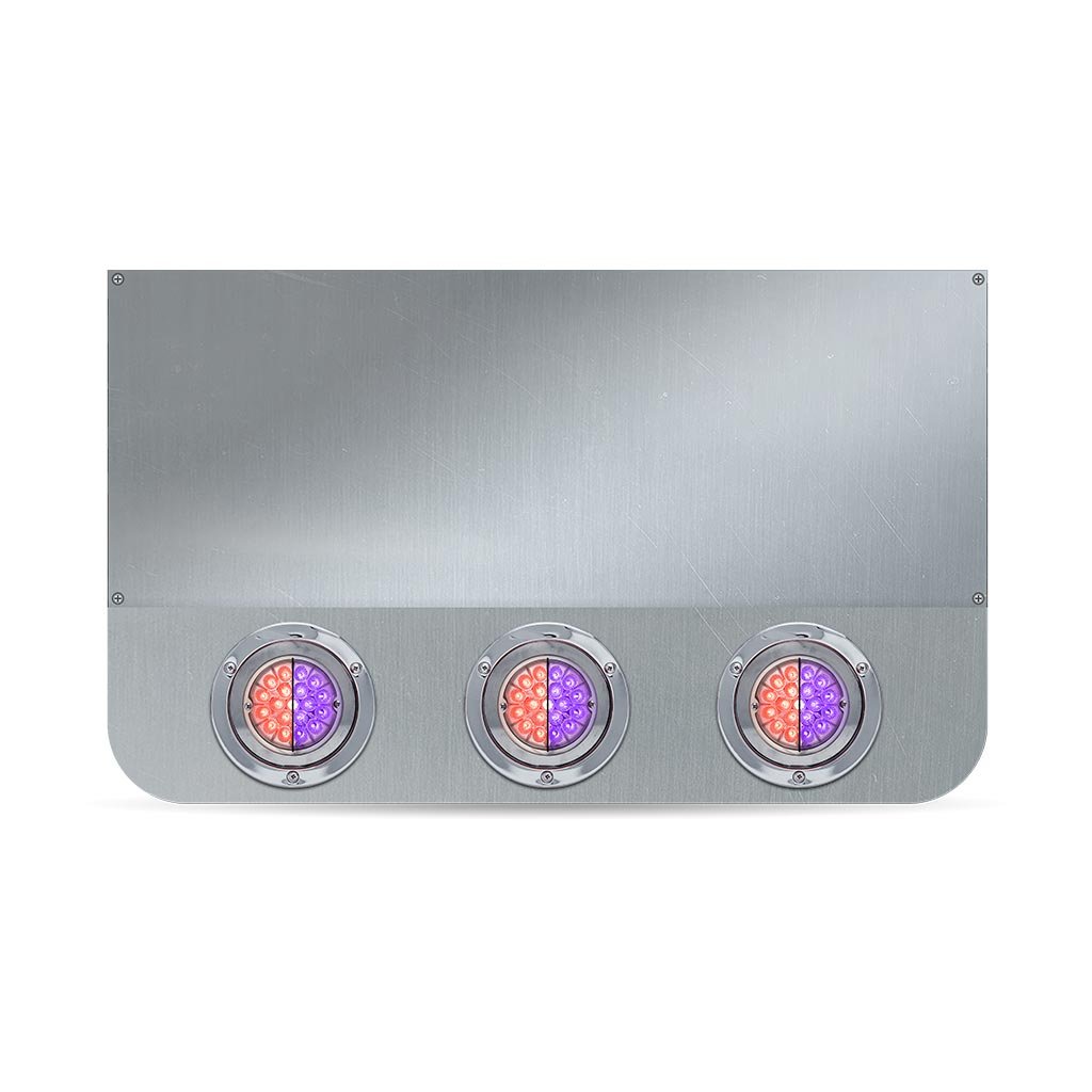 TU-9024LW6_REAR_DUAL 20" Drop Dual LED Rear Center Panel with Rounded Bottom - Star-Burst Watermelon LEDs (Clear Lens) - Image 2