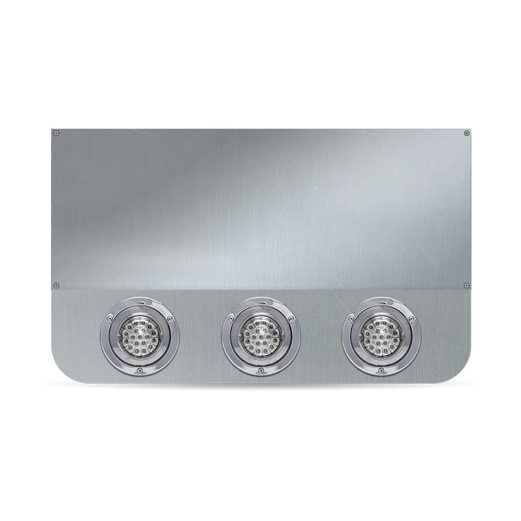 TU-9024LW6_REAR_OFF 20" Drop Dual LED Rear Center Panel with Rounded Bottom - Star-Burst Watermelon LEDs (Clear Lens) - Image 6