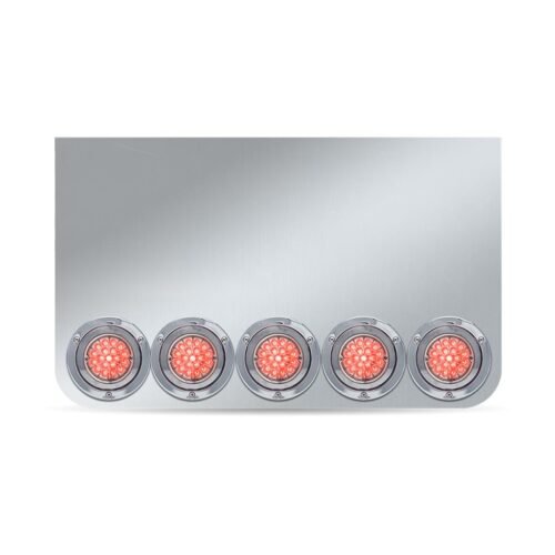 20" Drop Dual LED Rear Center Panel with Rounded Bottom - Star-Burst Watermelon LEDs (Clear Lens)-TU-9024LWC