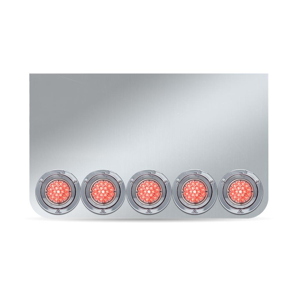 20" Drop Dual LED Rear Center Panel with Rounded Bottom - Star-Burst Watermelon LEDs (Clear Lens)-TU-9024LWC
