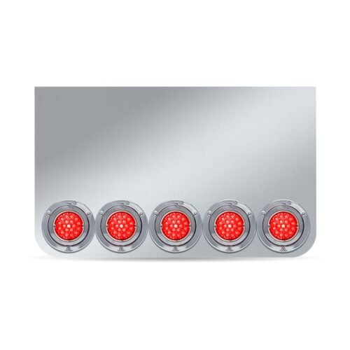 20" Drop Dual LED Rear Center Panel with Rounded Bottom - Star-Burst Watermelon LEDs (Red Lens)-TU-9024LW