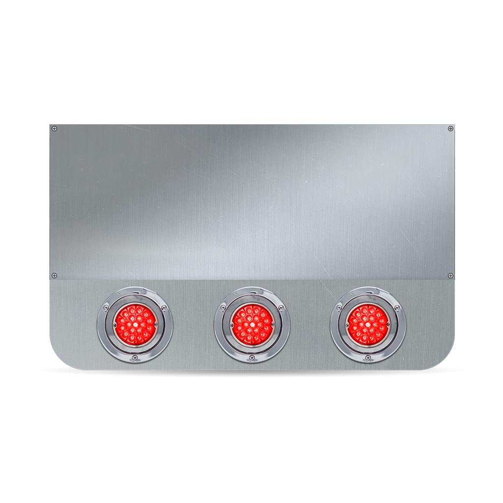 TU-9024LW_REAR_ON 20" Drop Dual LED Rear Center Panel with Rounded Bottom - Star-Burst Watermelon LEDs (Red Lens) - Image 2