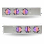 30" Dual LED Mud Flap Hangers - 3 3/4" Bolt Spacing | 4" Dual LEDs (Clear Lens) | Stainless Steel-TU-9209L5
