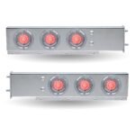 30″ Dual LED Mud Flap Hangers – 3 3/4″ Bolt Spacing | Star-Burst Watermelon LEDs (Clear Lens) - Image 3