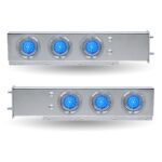 30″ Dual LED Mud Flap Hangers – 3 3/4″ Bolt Spacing | Star-Burst Watermelon LEDs (Clear Lens) - Image 4