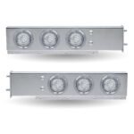 30″ Dual LED Mud Flap Hangers – 3 3/4″ Bolt Spacing | Star-Burst Watermelon LEDs (Clear Lens) - Image 2