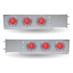 30″ LED Mud Flap Hangers – 3 3/4″ Bolt Spacing | Star-Burst Watermelon LEDs (Red Lens)-TU-9209LW