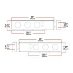 30" LED Mud Flap Hangers - 3 3/4" Bolt Spacing | 6 x 4" Holes | Stainless Steel - Image 2