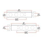 30" LED Mud Flap Hangers - 2 1/2" Bolt Spacing | 4" LEDs (Red Lens) | Stainless Steel - Image 3