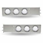 30" Dual LED Mud Flap Hangers - 2 1/2" Bolt Spacing | 4" Dual LEDs (Clear Lens) | Stainless Steel - Image 4
