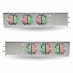 30" Dual LED Mud Flap Hangers - 2 1/2" Bolt Spacing | 4" Dual LEDs (Clear Lens) | Stainless Steel-TU-9210L5