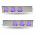 30" Dual LED Mud Flap Hangers - 2 1/2" Bolt Spacing | 4" Dual LEDs (Clear Lens) | Stainless Steel - Image 4