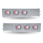 30″ Dual LED Mud Flap Hangers – 2 1/2″ Bolt Spacing | Star-Burst Watermelon LEDs (Clear Lens)-TU-9210LW2