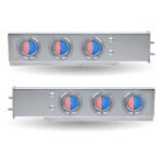 30″ Dual LED Mud Flap Hangers – 2 1/2″ Bolt Spacing | Star-Burst Watermelon LEDs (Clear Lens)-TU-9210LW3