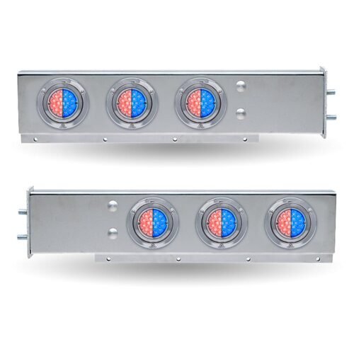 30″ Dual LED Mud Flap Hangers – 2 1/2″ Bolt Spacing | Star-Burst Watermelon LEDs (Clear Lens)-TU-9210LW3