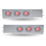 30″ Dual LED Mud Flap Hangers – 2 1/2″ Bolt Spacing | Star-Burst Watermelon LEDs (Clear Lens) - Image 3