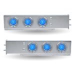 30″ Dual LED Mud Flap Hangers – 2 1/2″ Bolt Spacing | Star-Burst Watermelon LEDs (Clear Lens) - Image 4