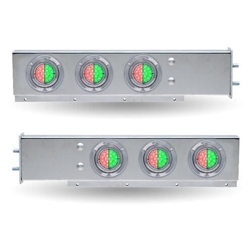 30″ Dual LED Mud Flap Hangers – 2 1/2″ Bolt Spacing | Star-Burst Watermelon LEDs (Clear Lens)-TU-9210LW4