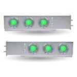 30″ Dual LED Mud Flap Hangers – 2 1/2″ Bolt Spacing | Star-Burst Watermelon LEDs (Clear Lens) - Image 4