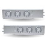 30″ LED Mud Flap Hangers – 2 1/2″ Bolt Spacing | Star-Burst Watermelon LEDs (Clear Lens) - Image 2