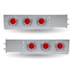 30″ LED Mud Flap Hangers – 2 1/2″ Bolt Spacing | Star-Burst Watermelon LEDs (Red Lens) - Image 2