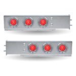 30″ LED Mud Flap Hangers – 2 1/2″ Bolt Spacing | Star-Burst Watermelon LEDs (Red Lens)-TU-9210LW