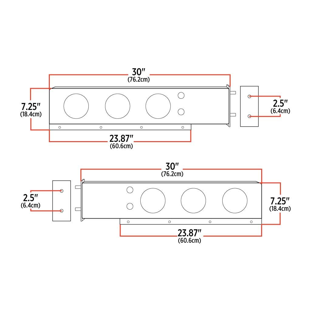TU-9210_TECH 30" Mud Flap Hangers - 2 1/2" Bolt Spacing | 6 x 4" Holes | Stainless Steel - Image 2