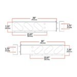 30" Oval LED Mud Flap Hangers - 3 3/4" Bolt Spacing | 6 x Oval Holes | Stainless Steel - Image 2
