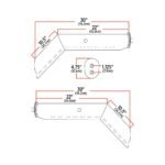 45° Angled 30" Mud Flap Hangers - 1 1/8" Bolt Spacing | Painted Steel - Image 2